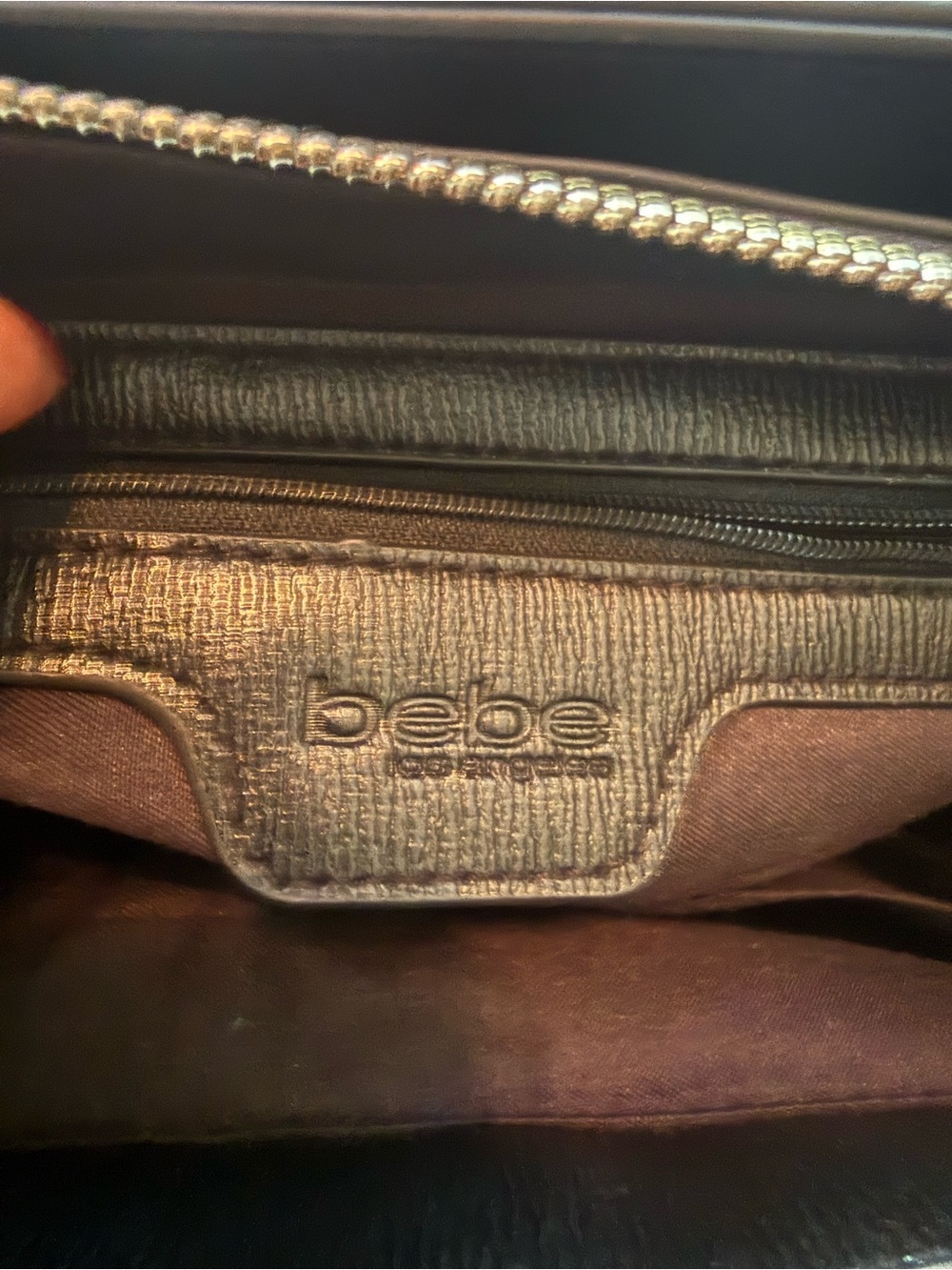 bebe Black Structured Tote with Matching Wallet and Gold Accents - Picture 7 of 15